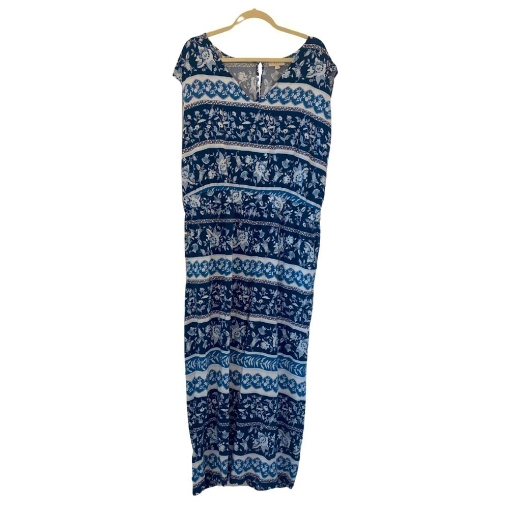 Loft Outlet blue floral jumpsuit in XL